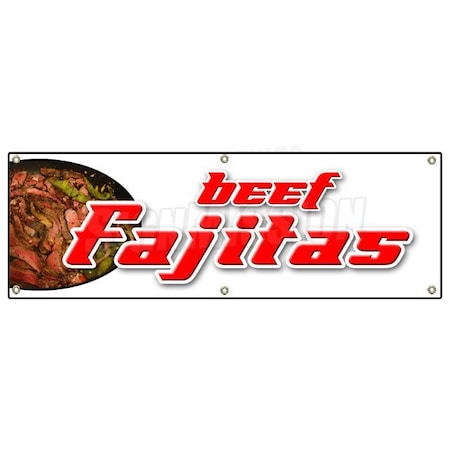 Signmission BEEF FAJITAS BANNER SIGN chicken steak mexican tex-mex food tortillas salsa B-72 Beef Fajitas
